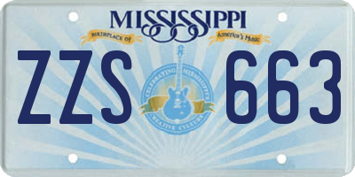 MS license plate ZZS663