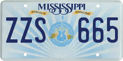 MS license plate ZZS665