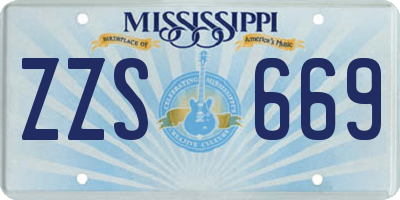 MS license plate ZZS669