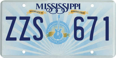 MS license plate ZZS671