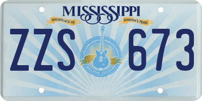 MS license plate ZZS673