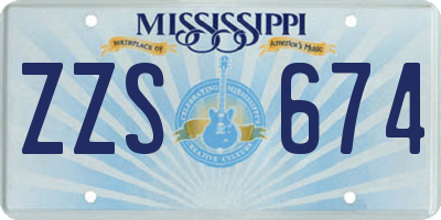 MS license plate ZZS674