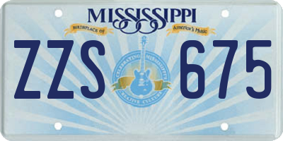 MS license plate ZZS675