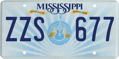 MS license plate ZZS677