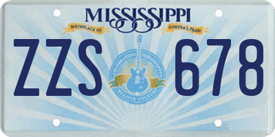 MS license plate ZZS678