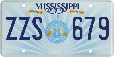 MS license plate ZZS679