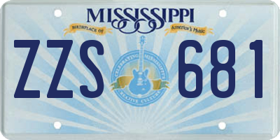 MS license plate ZZS681