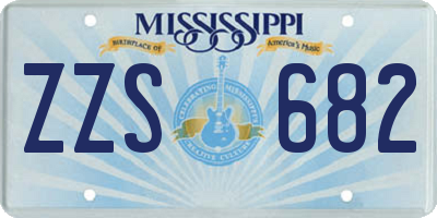 MS license plate ZZS682