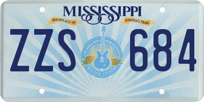 MS license plate ZZS684