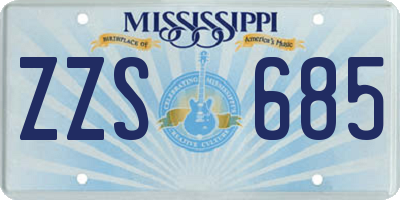 MS license plate ZZS685