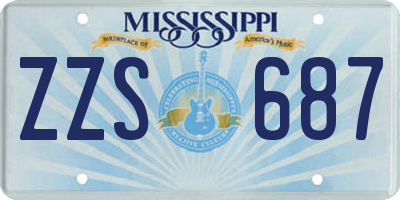 MS license plate ZZS687