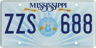 MS license plate ZZS688