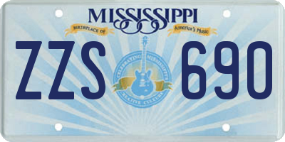 MS license plate ZZS690