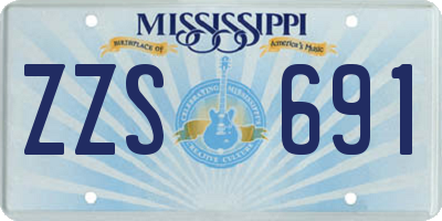 MS license plate ZZS691