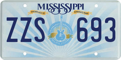 MS license plate ZZS693