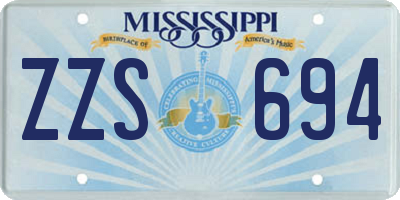 MS license plate ZZS694