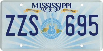 MS license plate ZZS695