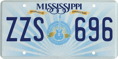 MS license plate ZZS696