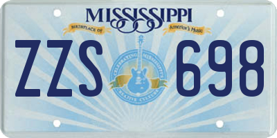 MS license plate ZZS698