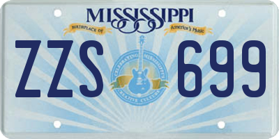 MS license plate ZZS699