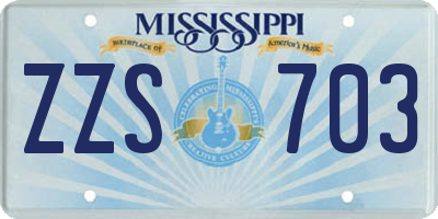 MS license plate ZZS703