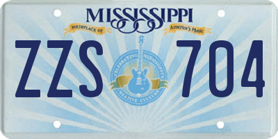 MS license plate ZZS704