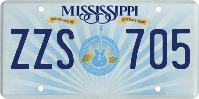 MS license plate ZZS705