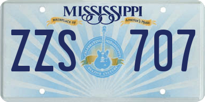MS license plate ZZS707