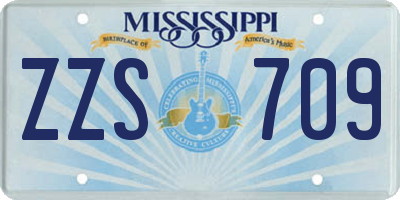 MS license plate ZZS709