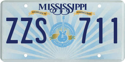 MS license plate ZZS711