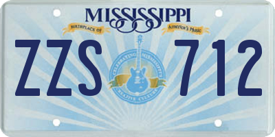 MS license plate ZZS712