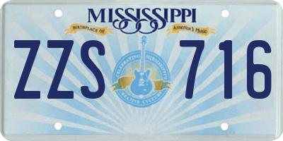 MS license plate ZZS716