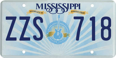 MS license plate ZZS718