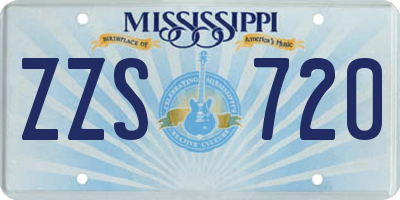 MS license plate ZZS720