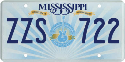 MS license plate ZZS722