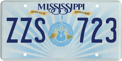 MS license plate ZZS723