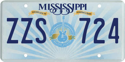 MS license plate ZZS724