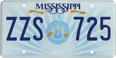 MS license plate ZZS725