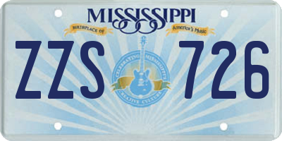 MS license plate ZZS726