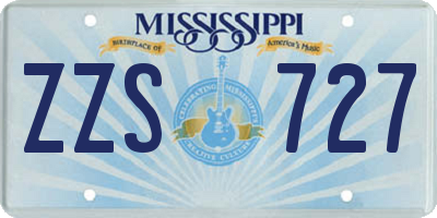 MS license plate ZZS727