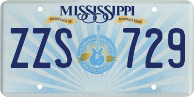 MS license plate ZZS729