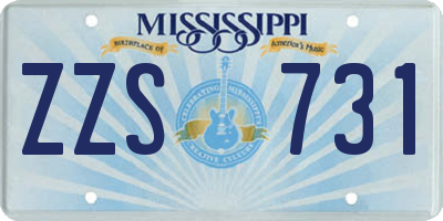 MS license plate ZZS731