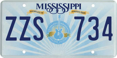 MS license plate ZZS734