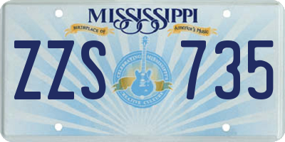 MS license plate ZZS735