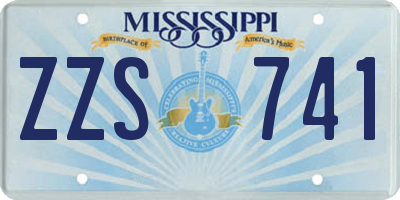 MS license plate ZZS741