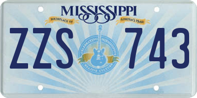 MS license plate ZZS743