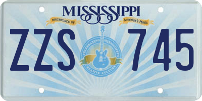 MS license plate ZZS745