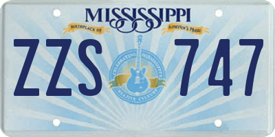 MS license plate ZZS747