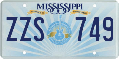 MS license plate ZZS749