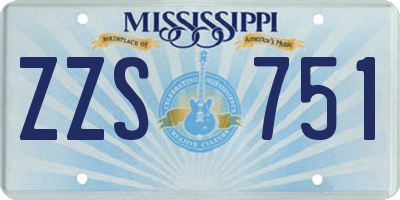 MS license plate ZZS751